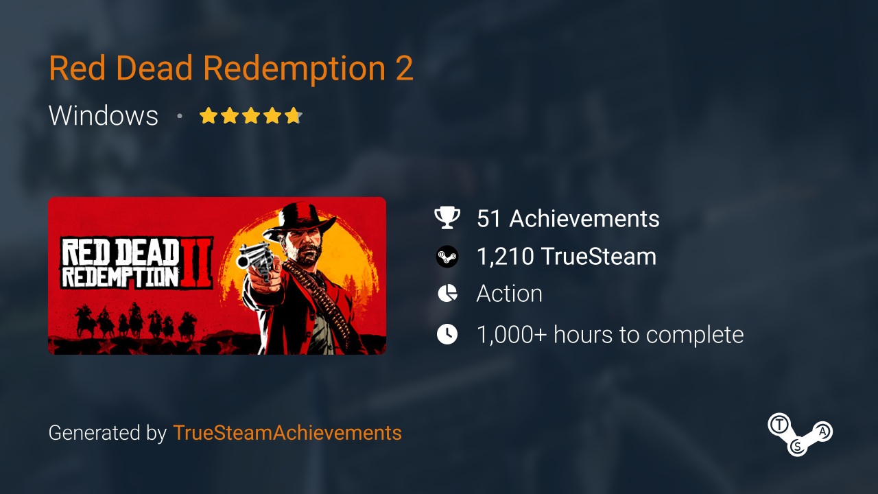 225 - Red Dead Redemption 2 : r/steamachievements