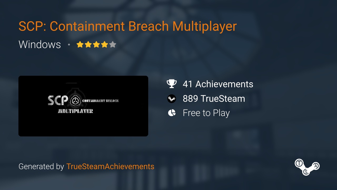 PC / Computer - SCP Containment Breach - Achievements - The