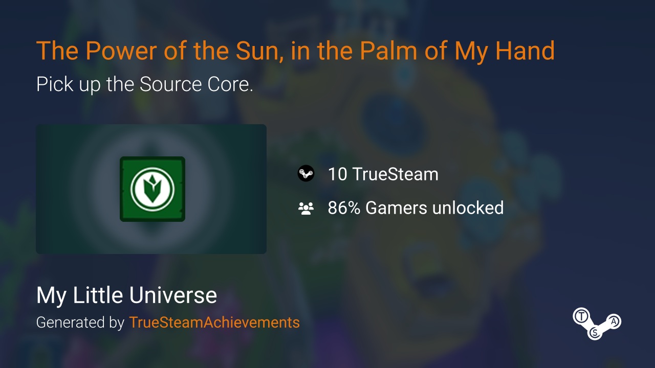 The power of the sun in the palm of my hand achievement in my little