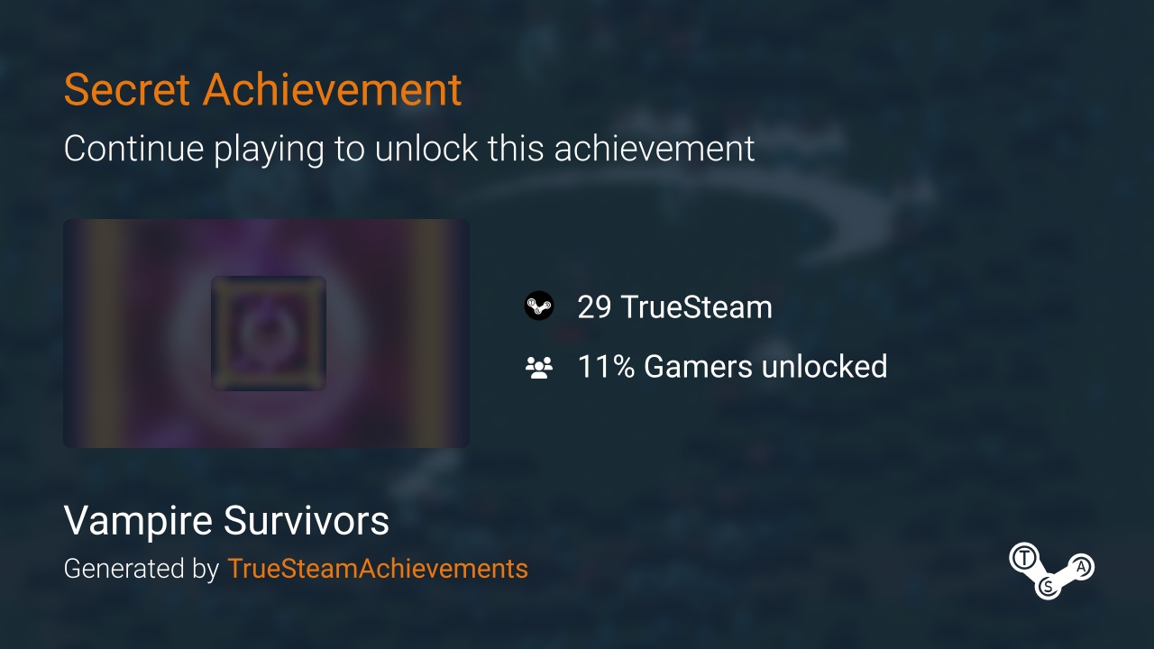 EXTRA: XXI - Wandering the Jet Black achievement in Vampire Survivors
