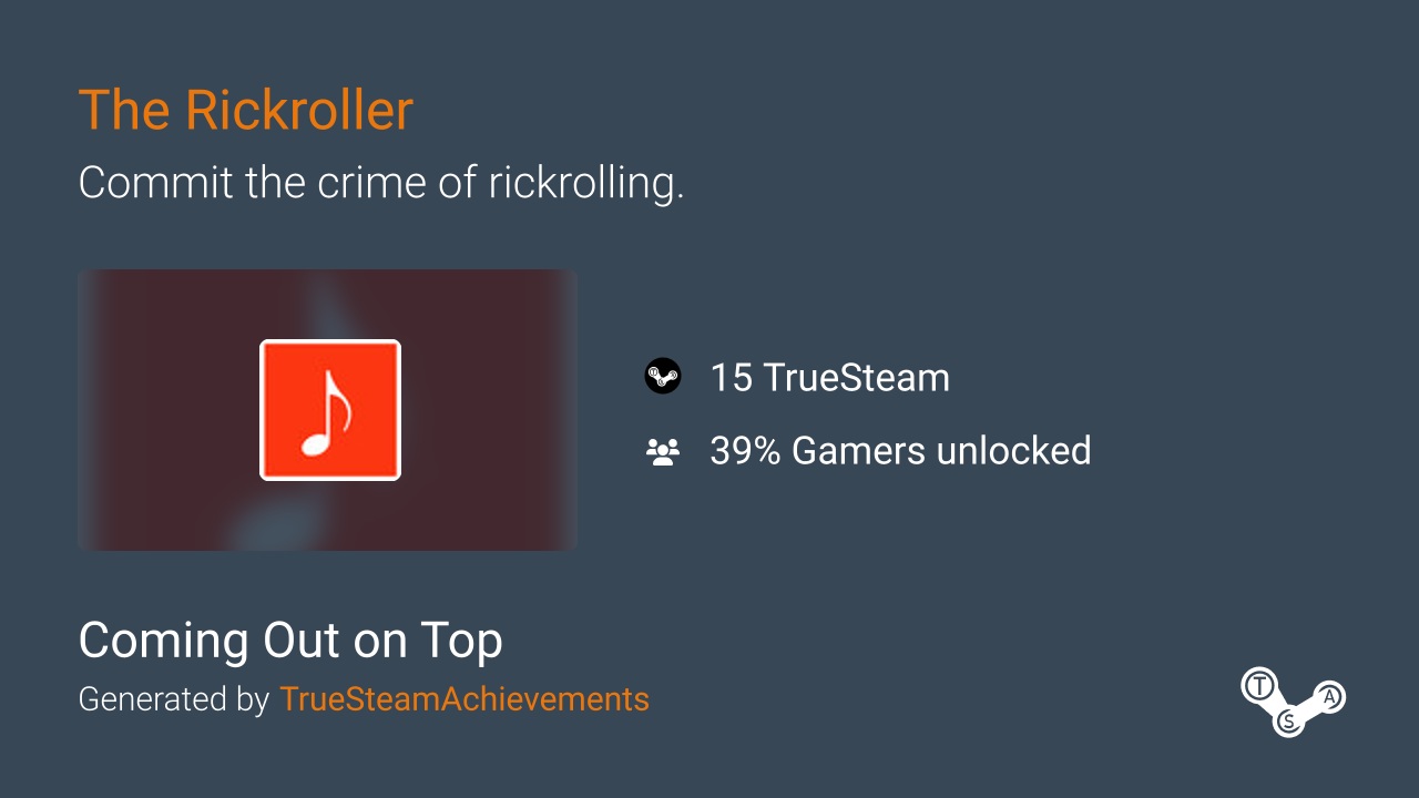 Got all achievements 😼#discord #rickroll #achievement @baumi243, rick  rolled